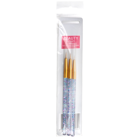 Set of brushes for drawing 3 pcs (0, 00, 000) Beauty