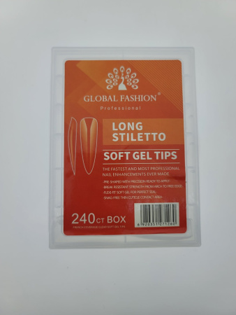 Gel tips for nail extension, shape \"long stiletto\", 240 pcs