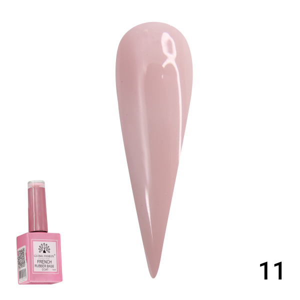Global Fashion Rubber Base Coat French Gel Polish, 15ml | 11