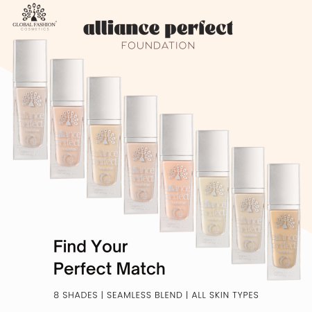 Global Fashion foundation close up seamless blend hydrating finish كريم اساس لقطة مقربة بملمس ناعم