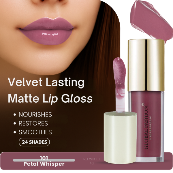 Global Fashion lip gloss preview velvet matte finish جلوس شفاه