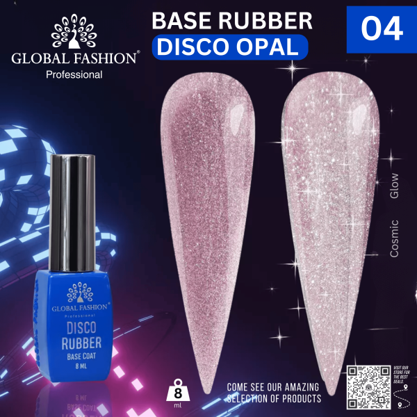 Disco Opal Reflective Rubber Base 8ml – Global Fashion | Preview 14 Shades
ديسكو أوبال ريفلكتيف روبر بيس 8 مل – جلوبال فاشن | معاينة 14 لون

