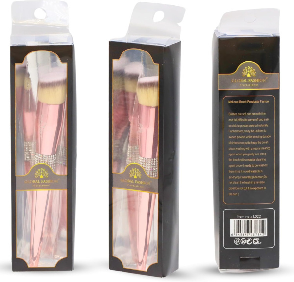 GLOBAL FASHION Rose Gold Professional Makeup Brush with Ultra Soft Vegan Bristles for Foundation, Concealer, Powder and Blush | فرشاة مكياج روز جولد احترافية