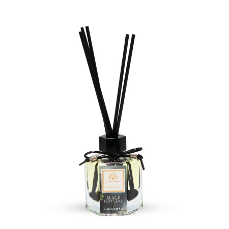 Black Crystal Reed Diffuser 100ml Home Fragrance Reed Diffuser Close Up - Luxury Aromatherapy Home Decor Fragrance | معطر منزلي صورة مقربة