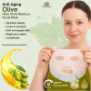 Korean Olive Collagen Facial Sheet Mask Pack of 10 Sheet Mask Close Up - Hydrating Collagen Facial Treatment | ماسك الوجه صورة مقربة