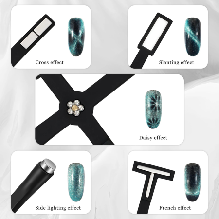 Global Fashion 5 in 1 Multifunctional Nail Magnet Black – Professional Cat Eye Nail Tool

