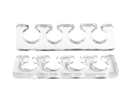 Silicone finger separators (spreaders), transparent, 1 pair