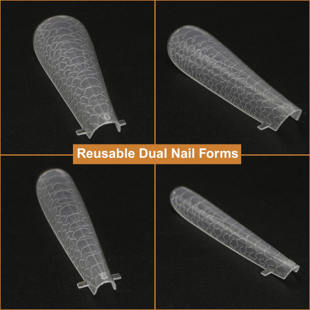 Dual Nail Forms 120pcs – Clear Poly Gel Forms | Square Nail Tips Close View Extension Kit | اطراف اظافر
Dual Nail Forms 120pcs – Clear Poly Gel Forms | Square Dual Nail Forms Detailed View | اظافر صناعية