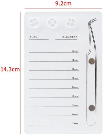 Acrylic lash extension palette close up professional lash tray لوحة تركيب رموش لقطة مقربة