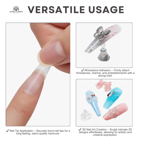 Gel for gel tips in a jar Solid Nail Tips Gel 15 gr. Nail Extension Gel Close Up - Professional Solid Nail Tips Gel | جل الأظافر صورة مقربة