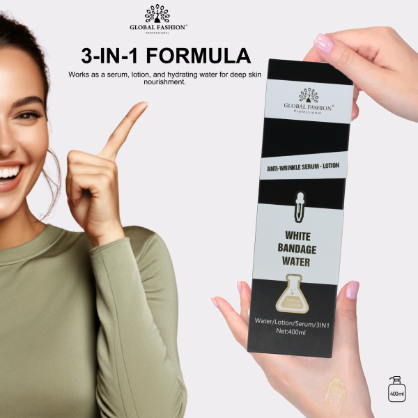 Korean White Bandage Water Hyaluronic Collagen Serum 400ml Korean Anti Aging Serum Bottle 400ml - Hydrating Collagen Hyaluronic Acid Skincare | سيروم للوجه