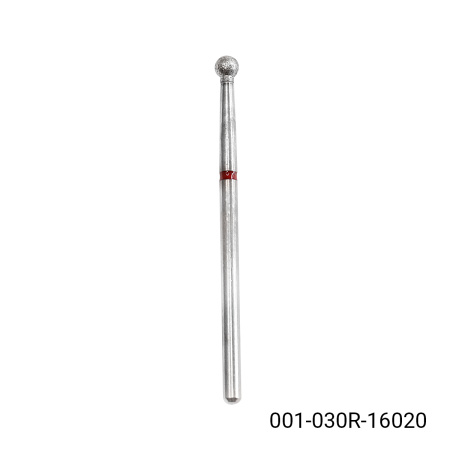 Diamond cuticle bit, ball, large, red notch 001-030R