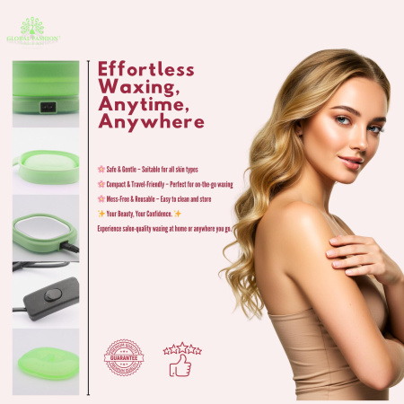 Electric Wax Warmer for Hair Removal Fast Heating | Green Wax Heater Close Up - Hair Removal Machine Detail UAE GCC | جهاز شمع صورة مقربة