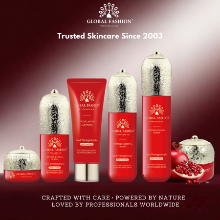 Vitamin E skincare set close up youthful glow finish مجموعة عناية بالبشرة لقطة مقربة
