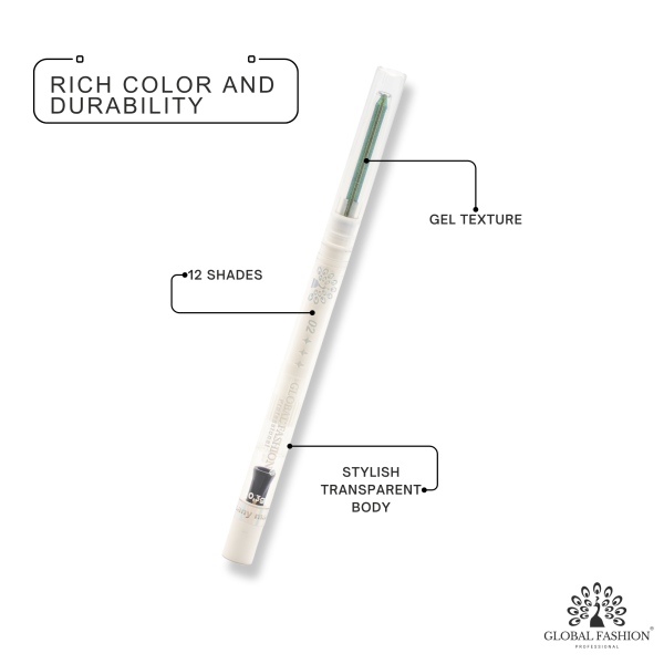Waterproof gel eyeliner pen 0.3g precision tip smudge proof ايلاينر جل مقاوم للماء