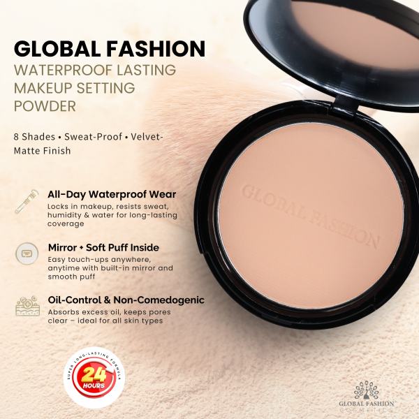 Global Fashion setting powder preview matte waterproof finish بودرة تثبيت مطفية

