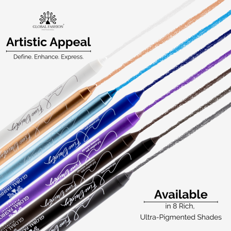 Matte gel eyeliner close up ultra fine tip colored shades ايلاينر ملون لقطة مقربة