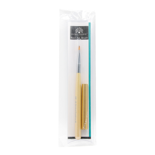 Angled, synthetic gel brush #6, Global Fashion, GF-16-6-yellow