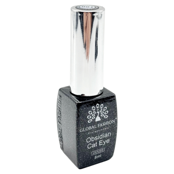 Obsidian Cat Eye Gel Polish,Black Magnetic Cat Eye Gel,UV LED Obsidian Cat Eye Gel Polish,Long-Lasting Black Cat Eye Nail Gel,جل أظافر عين القطة سبج أسود,جل عين القطة الأسود المغناطيسي,طلاء جل عين القطة UV LED أسود,جل أظافر عين القطة طويل الأمد
