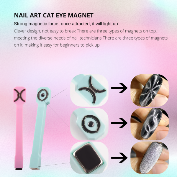 Global Fashion Multifunctional Magnet Pink – Nail Art Cat Eye Gel Tool
