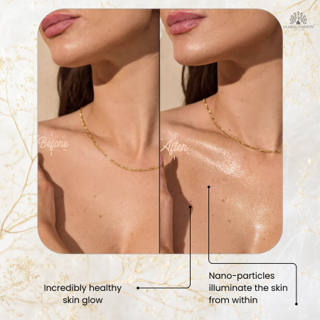 Shimmer mist glow spray close up light veil radiance بخاخ جلو ولمعان لقطة مقربة