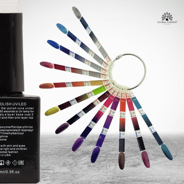 Thermo Gel Polish – Temperature Color Change “Disco” 220 (15 ml) – Global Fashion | جل أظافر حراري متغير اللون درجة ديسكو 220 (15 مل) – جلوبال فاشن
