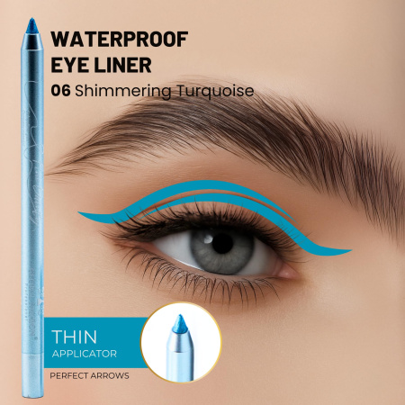 Matte gel eyeliner close up ultra fine tip colored shades ايلاينر ملون لقطة مقربة