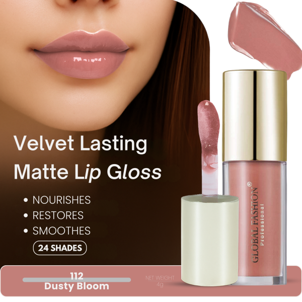 Global Fashion lip gloss preview velvet matte finish جلوس شفاه