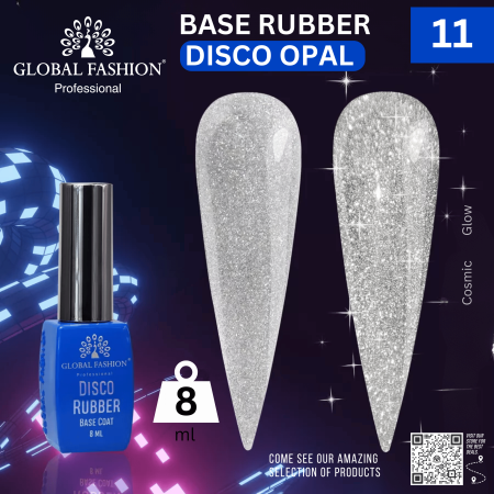 Global Fashion Disco Opal Reflective Rubber Base 8ml | Detailed Shiny Nail Gel Base
جلوبال فاشن ديسكو أوبال ريفلكتيف روبر بيس 8 مل | بيس جل بوليش لامع بالتفصيل
