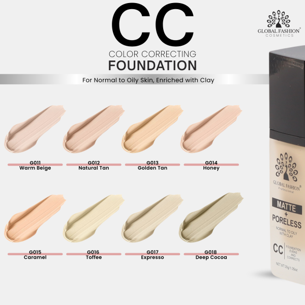 Global Fashion CC foundation preview matte poreless oil control كريم اساس سي سي للبشرة الدهنية
