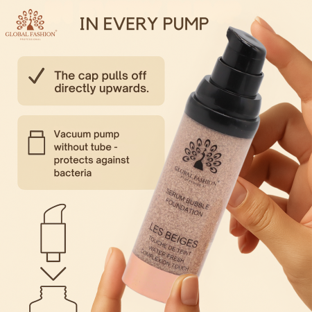 Global Fashion serum foundation close up pore blurring lightweight finish كريم اساس لقطة مقربة طبيعي