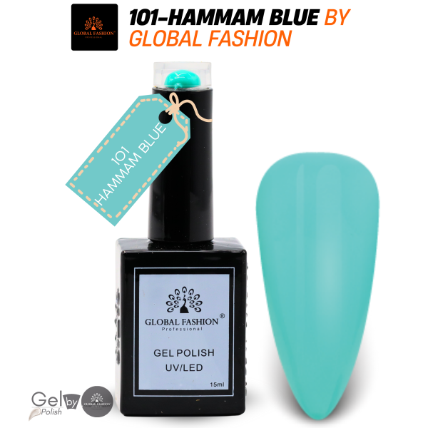 Garden Greens Nail Polish 15ml UV LED | 101-Hammam Blue 1p Mint Blue Gel Nail Polish Bottle 15ml - UV LED Soak Off Nail Color UAE GCC | طلاء أظافر جل