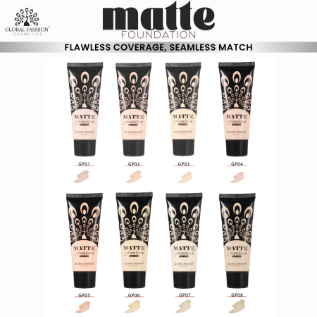 Global Fashion matte foundation close up waterproof oil free finish كريم اساس لقطة مقربة مطفي
