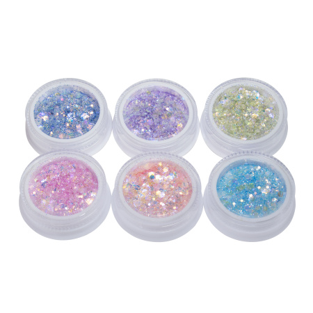 Decor KAMIFUBIKI BRILLIANT for nail design, Global Fashion set No. 06, 6 pcs.