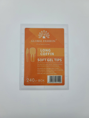 Gel tips for nail extension, shape \"narrowed square\", 240 pcs