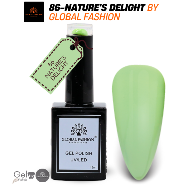 Pastel Petals Nail Polish 15ml UV LED | 86-Nature's Delight 1p Pastel Gel Nail Polish Bottle 15ml - UV LED Soak Off Nail Color UAE GCC | طلاء أظافر جل باستيل