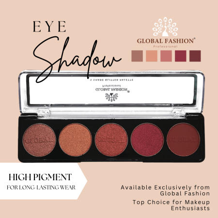 Global Fashion eyeshadow palette close up high pigment texture ظلال عيون لقطة مقربة
