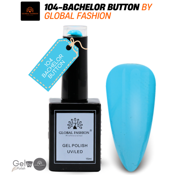 Mint Moods Nail Polish 15ml UV LED | 104-Bachelor Button 1p Blue Mint Gel Nail Polish Bottle 15ml - UV LED Soak Off Nail Color UAE GCC | طلاء أظافر جل