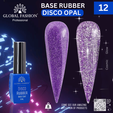Global Fashion Disco Opal Reflective Rubber Base 8ml | Detailed Shiny Nail Gel Base
جلوبال فاشن ديسكو أوبال ريفلكتيف روبر بيس 8 مل | بيس جل بوليش لامع بالتفصيل

