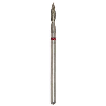 Diamond Cuticle Bit, Flame, Red Notch 243021R