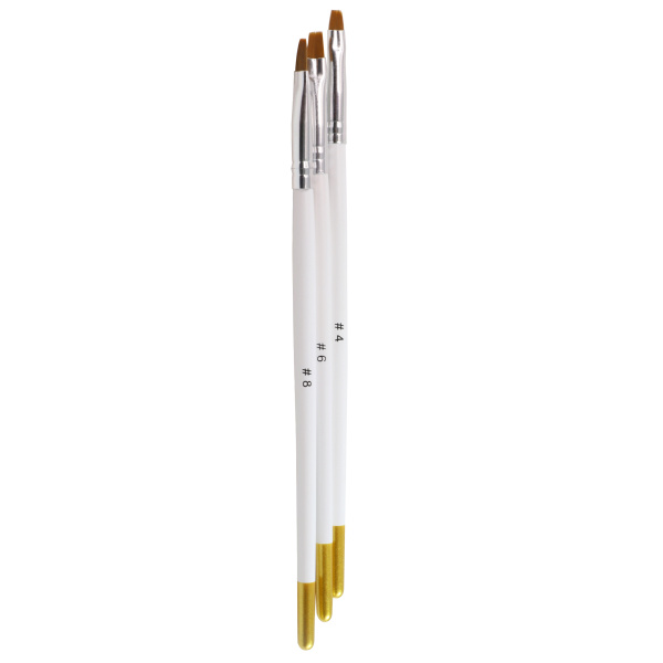Set of brushes for gel 3 pcs. white