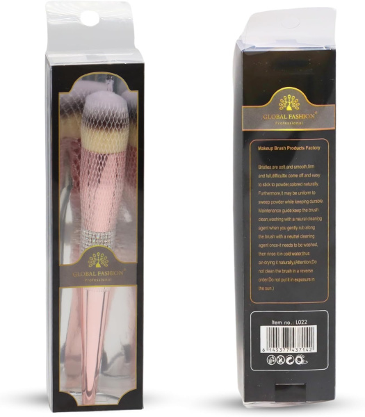 GLOBAL FASHION Rose Gold Professional Makeup Brush with Ultra Soft Vegan Bristles for Foundation, Concealer, Powder and Blush | فرشاة مكياج روز جولد احترافية