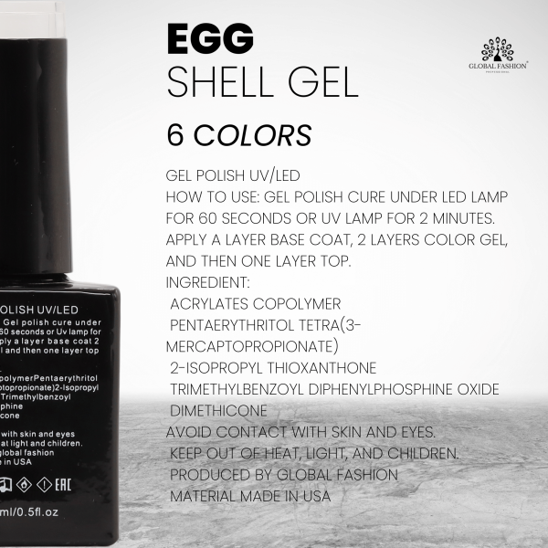 Egg Shell Gel Polish – 15 ml Shade 207 – Speckled Finish
