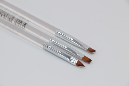 Set of 3 Gel Brushes Global Fashion, Transparent - Long Handle