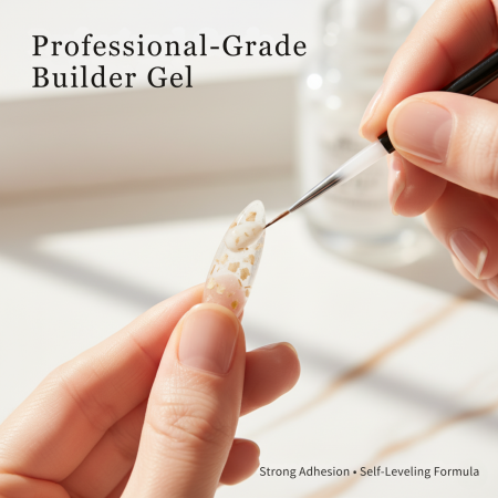 HEMA-Free Builder Flower Gel 8ml by Global Fashion – Real Dried Floral Petals, UV/LED Cure