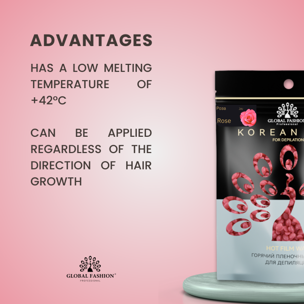 Global Fashion Korean Hard Wax HOT PINK ROSE 1000g professional hair removal wax