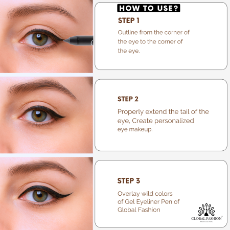 Matte gel eyeliner close up ultra fine tip colored shades ايلاينر ملون لقطة مقربة