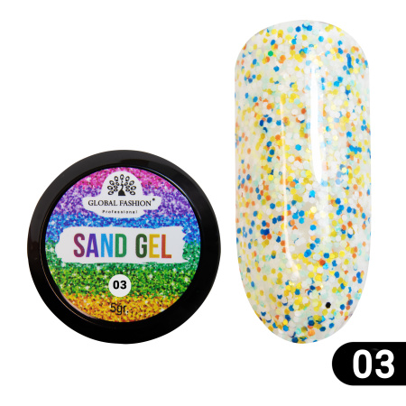 Gel paint \"Sand gel\" Global Fashion 5 gr, 03