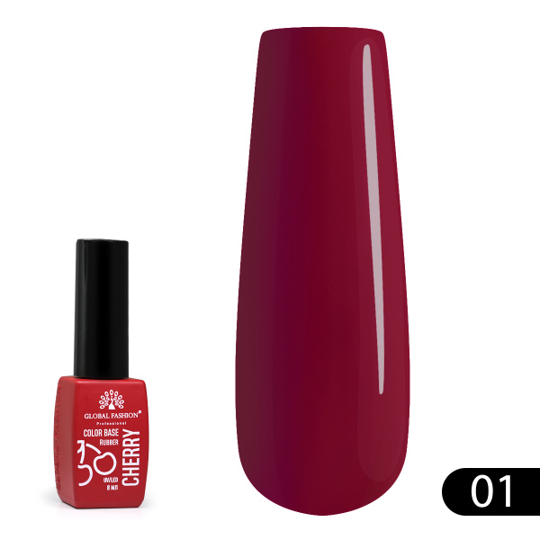 Rubber base Color Cherry 8 ml, - Global Fashion | 01