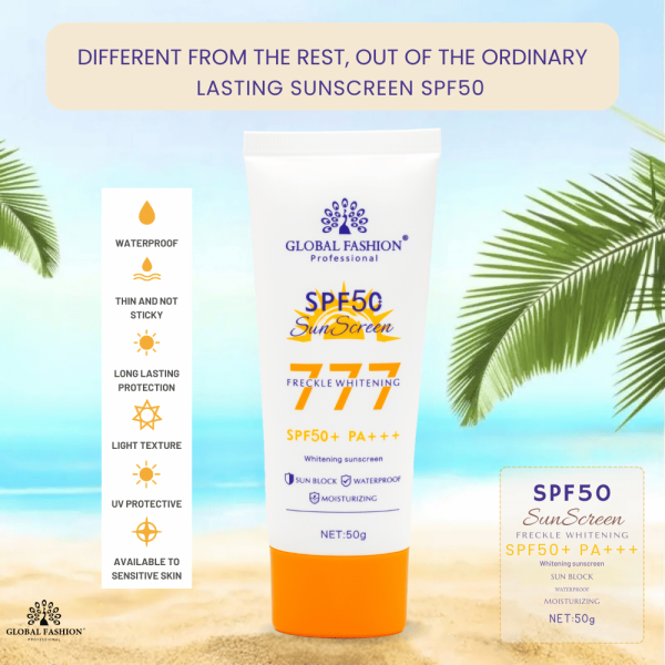 SPF 50 Sunscreen Face & Body 50g UVA/UVB Protection Sunscreen Cream Tube 50g - Lightweight Broad Spectrum UVA UVB Protection | واقي شمس للبشرة